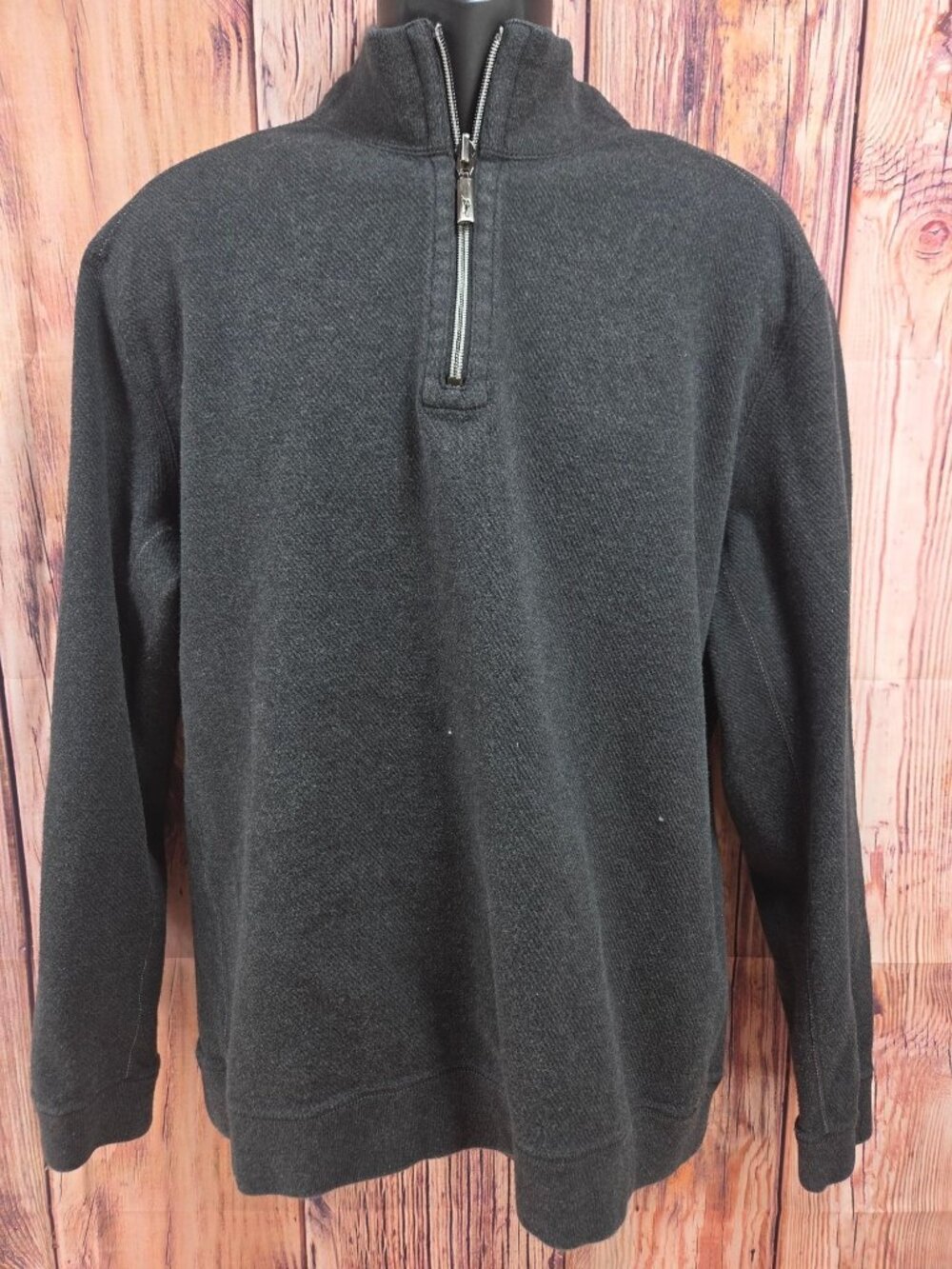 Tommy Bahama Blue-Black Reversible 1/4 Zip Sweater Size XL